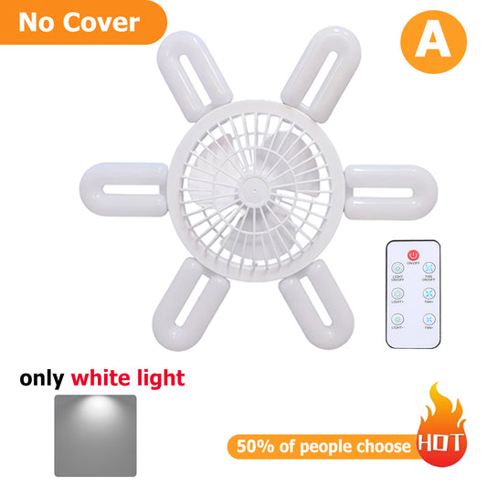 Ceiling Fan Light E27 Foldable 360 Degree Adjustable Led Fan Bulb Light, Fan Blade Led Ceiling Light with Fan Led Bulb Light