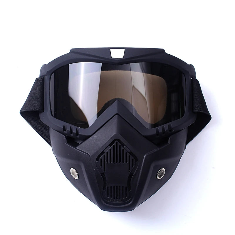 Goggles Mask Anti-UV Detachable  Ski Mask Motorcycle HD Motocross Glasses Retro Riding Masks