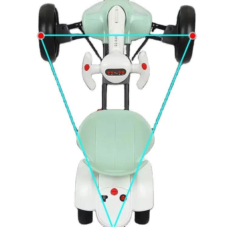 Installation-free children's kart electric four-wheeler foldable can seat 2-6 portable stroller children's toy car