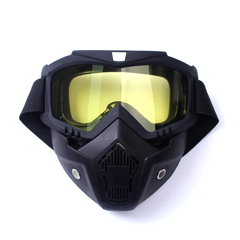 Goggles Mask Anti-UV Detachable  Ski Mask Motorcycle HD Motocross Glasses Retro Riding Masks