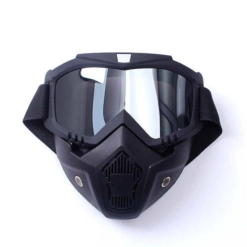 Goggles Mask Anti-UV Detachable  Ski Mask Motorcycle HD Motocross Glasses Retro Riding Masks