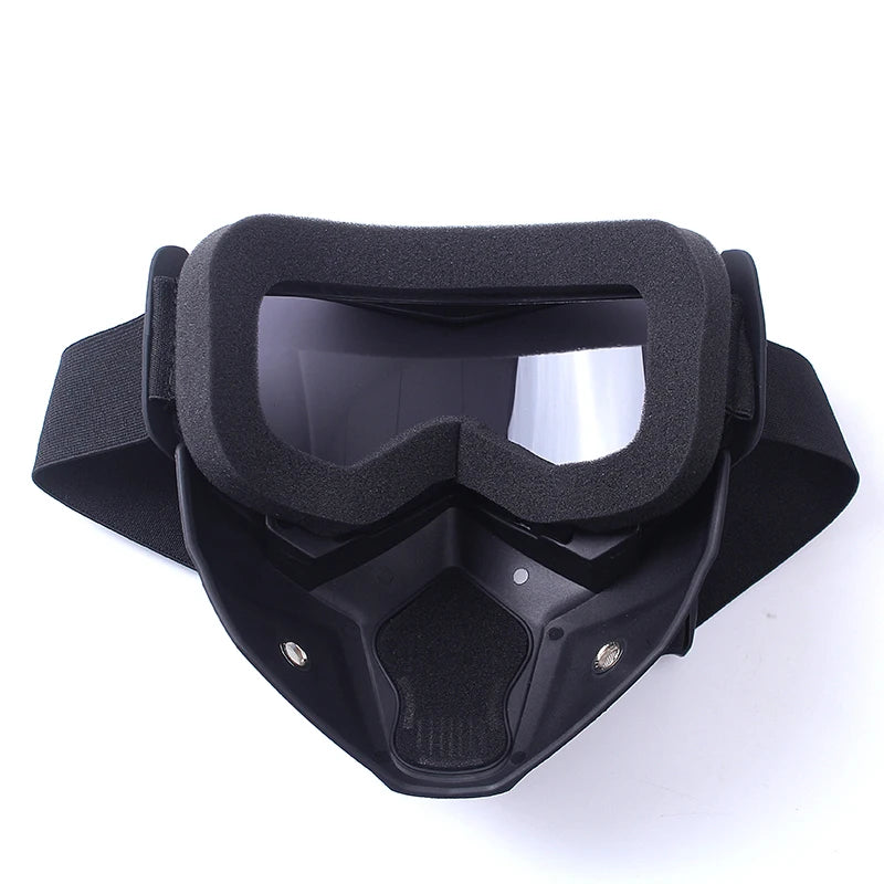 Goggles Mask Anti-UV Detachable  Ski Mask Motorcycle HD Motocross Glasses Retro Riding Masks