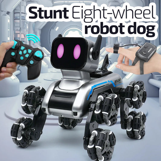 Kid's 8-wheel RC Car Toy Boy Intelligent Machine Dog Remote Control Car 8-wheel Stunt Remote Control Birthday Gift Toy