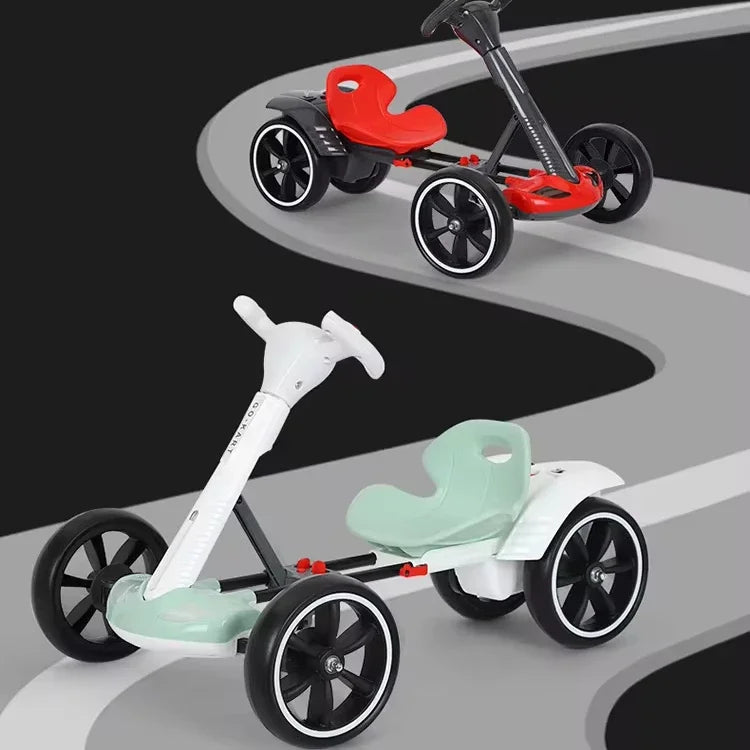 Installation-free children's kart electric four-wheeler foldable can seat 2-6 portable stroller children's toy car