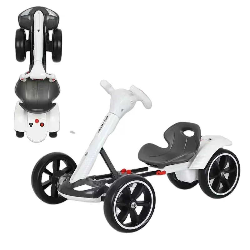 Installation-free children's kart electric four-wheeler foldable can seat 2-6 portable stroller children's toy car