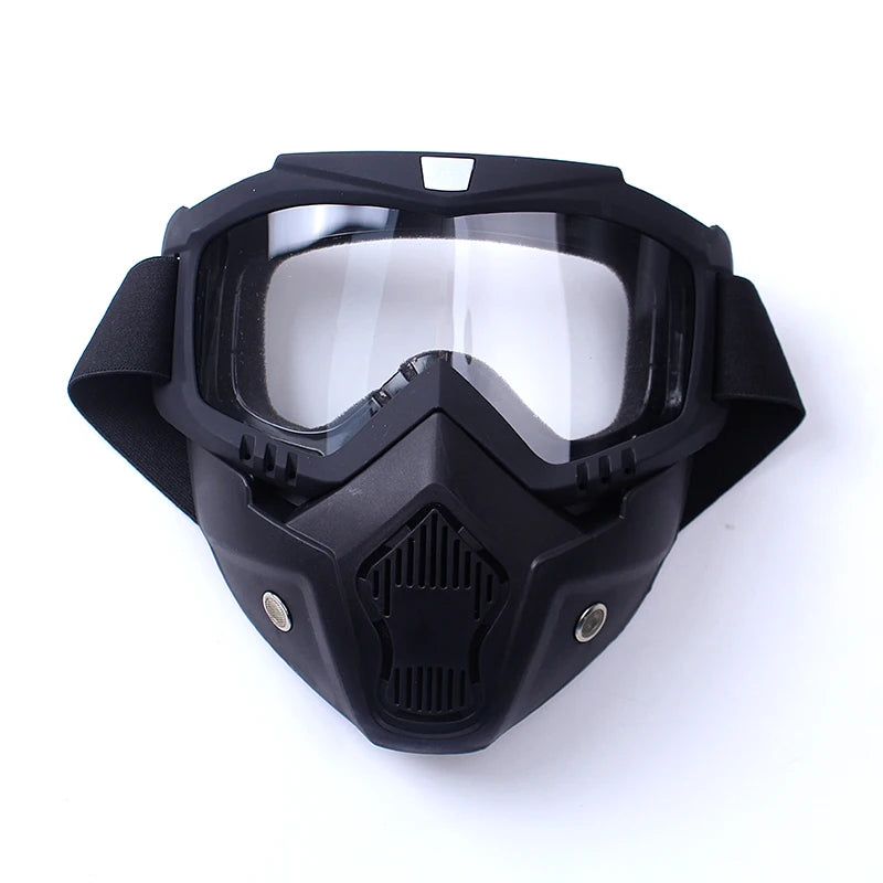 Goggles Mask Anti-UV Detachable  Ski Mask Motorcycle HD Motocross Glasses Retro Riding Masks