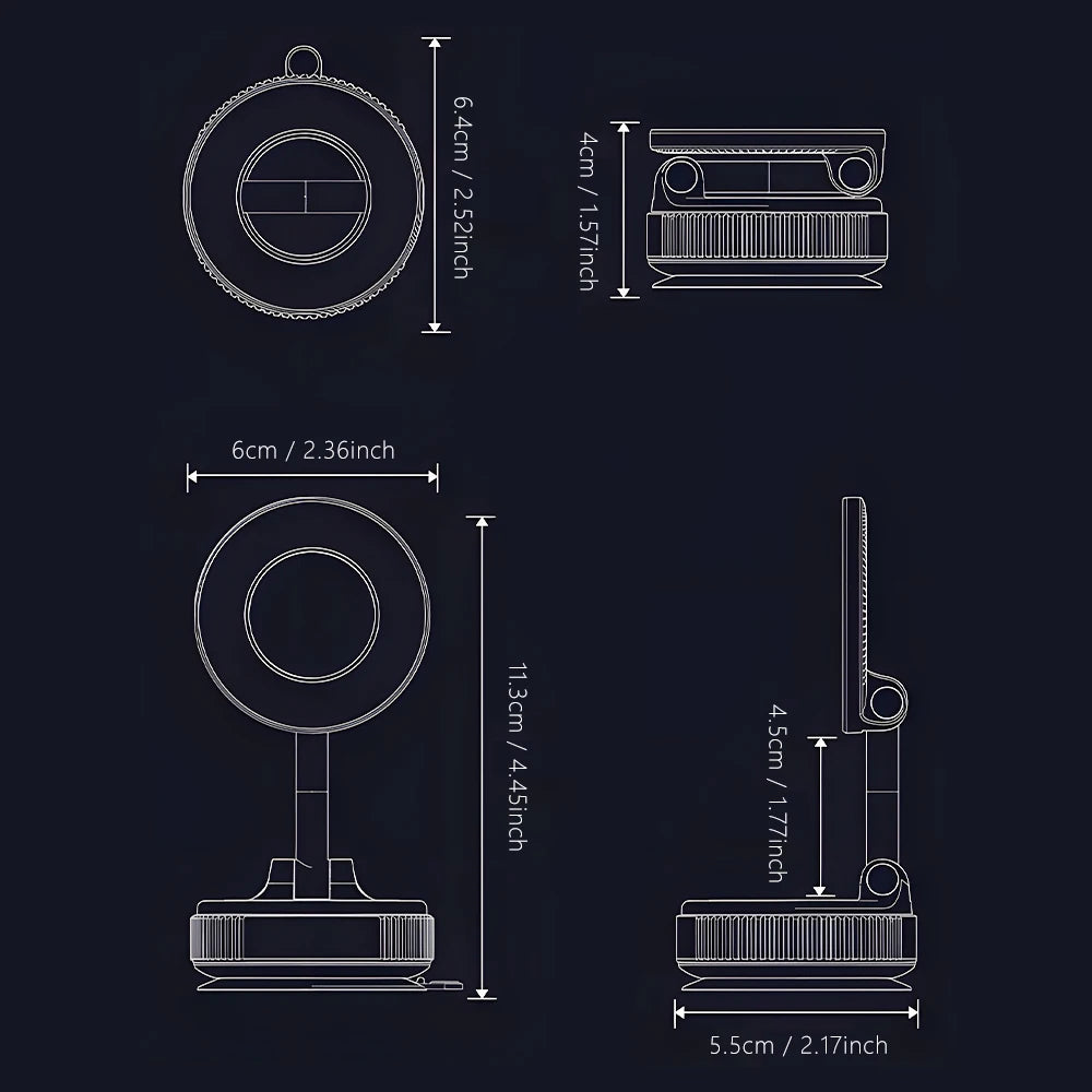 Magnetic Phone Holder Can Rotate 360 Degrees At Multiple Angles Adjustable And Foldable Design Super Strong Magnetic Force