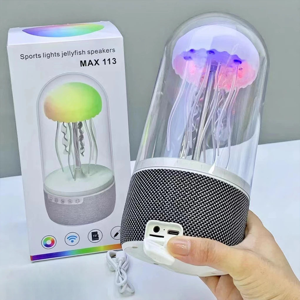 Creative Colorful Jellyfish Lamp Bluetooth Speaker 3D Surround HiFi Stereo 1800mAh Sports Jellyfish Speaker for Home Office