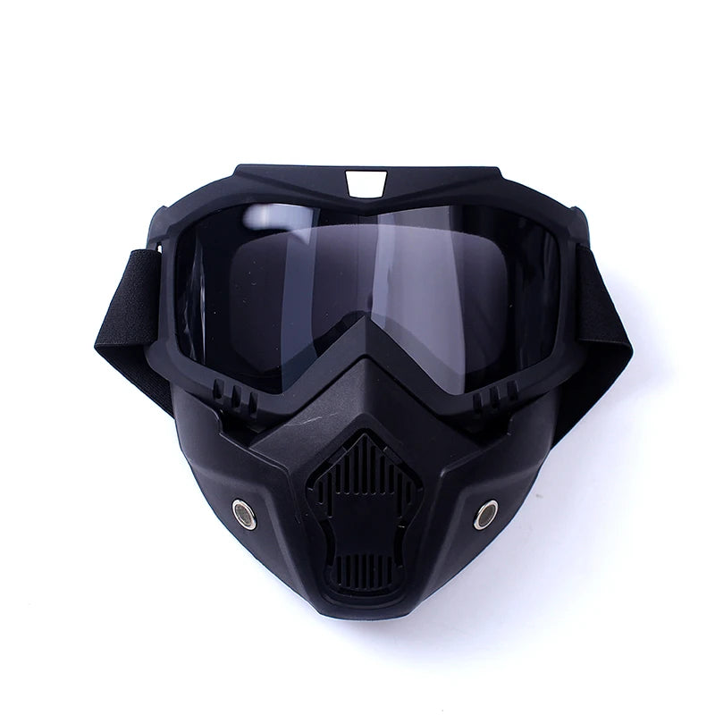 Goggles Mask Anti-UV Detachable  Ski Mask Motorcycle HD Motocross Glasses Retro Riding Masks