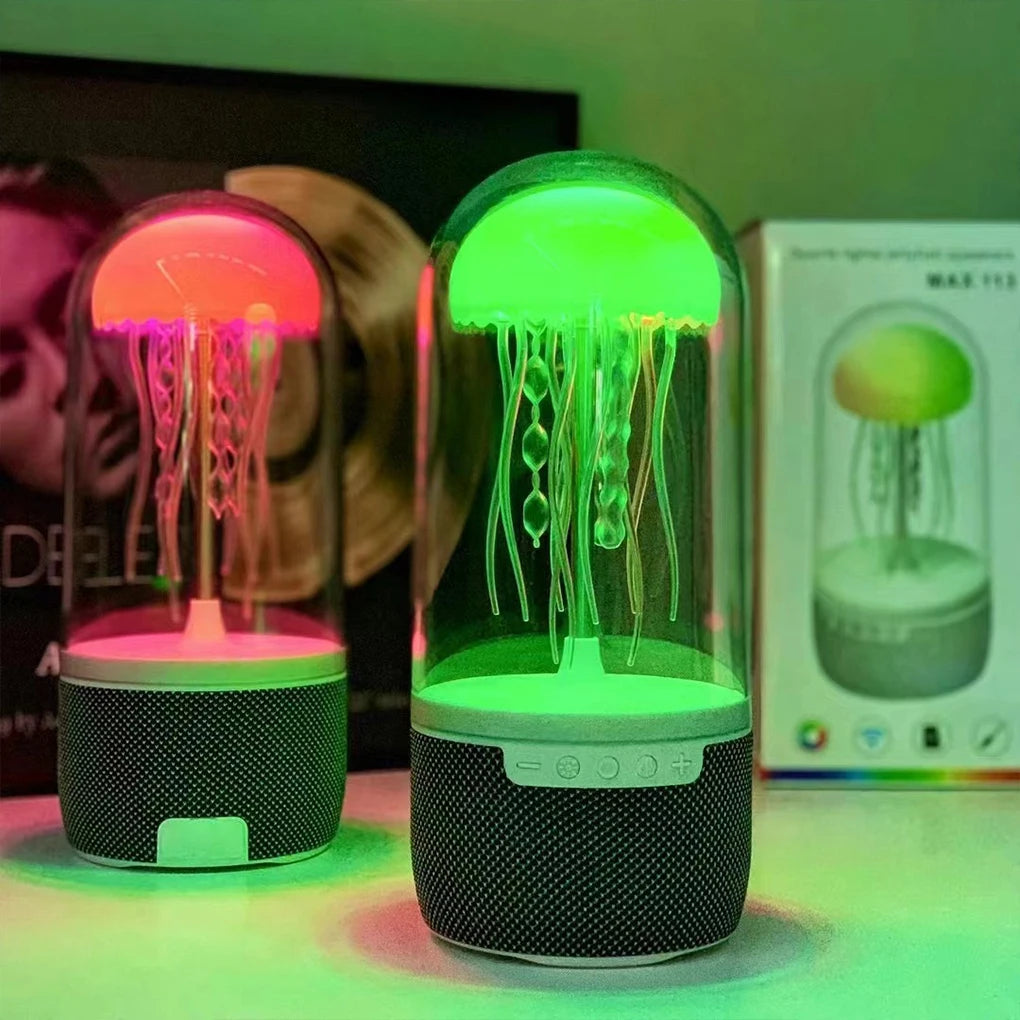 Creative Colorful Jellyfish Lamp Bluetooth Speaker 3D Surround HiFi Stereo 1800mAh Sports Jellyfish Speaker for Home Office