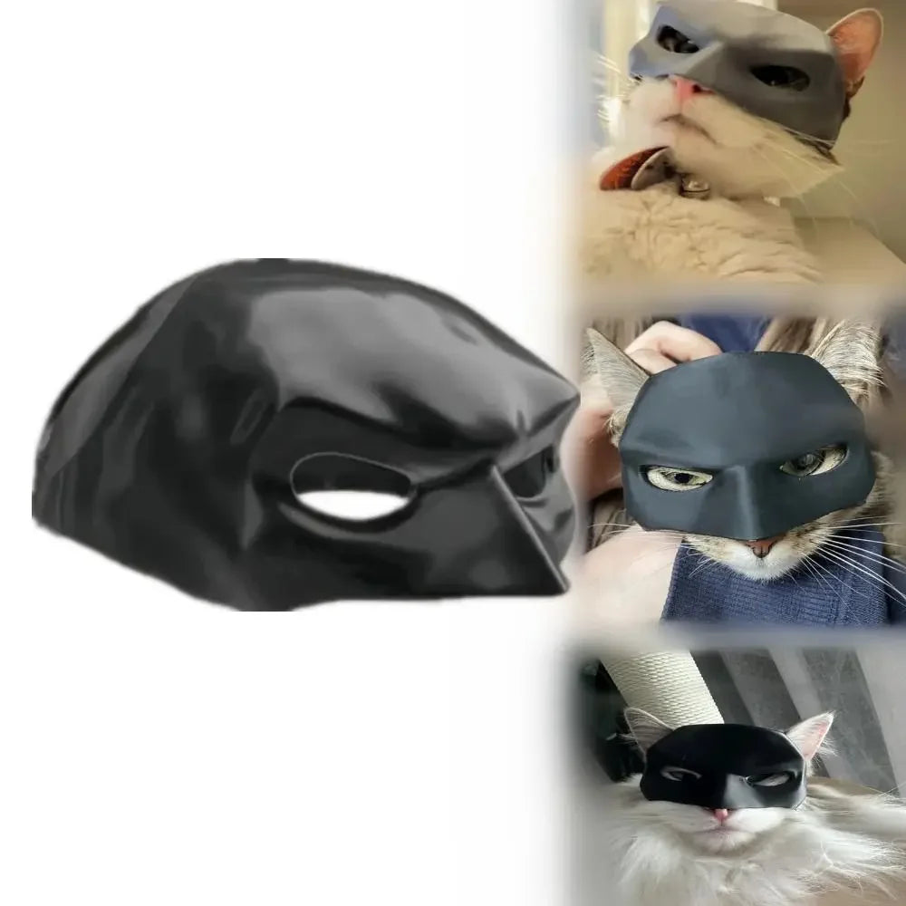 Black Cat Bat Cool Man Mask Avenger Cute Superhero Pet Hat Bat Matte Man Mask For Cat And Dog Halloween Cosplay Decoration Gifts