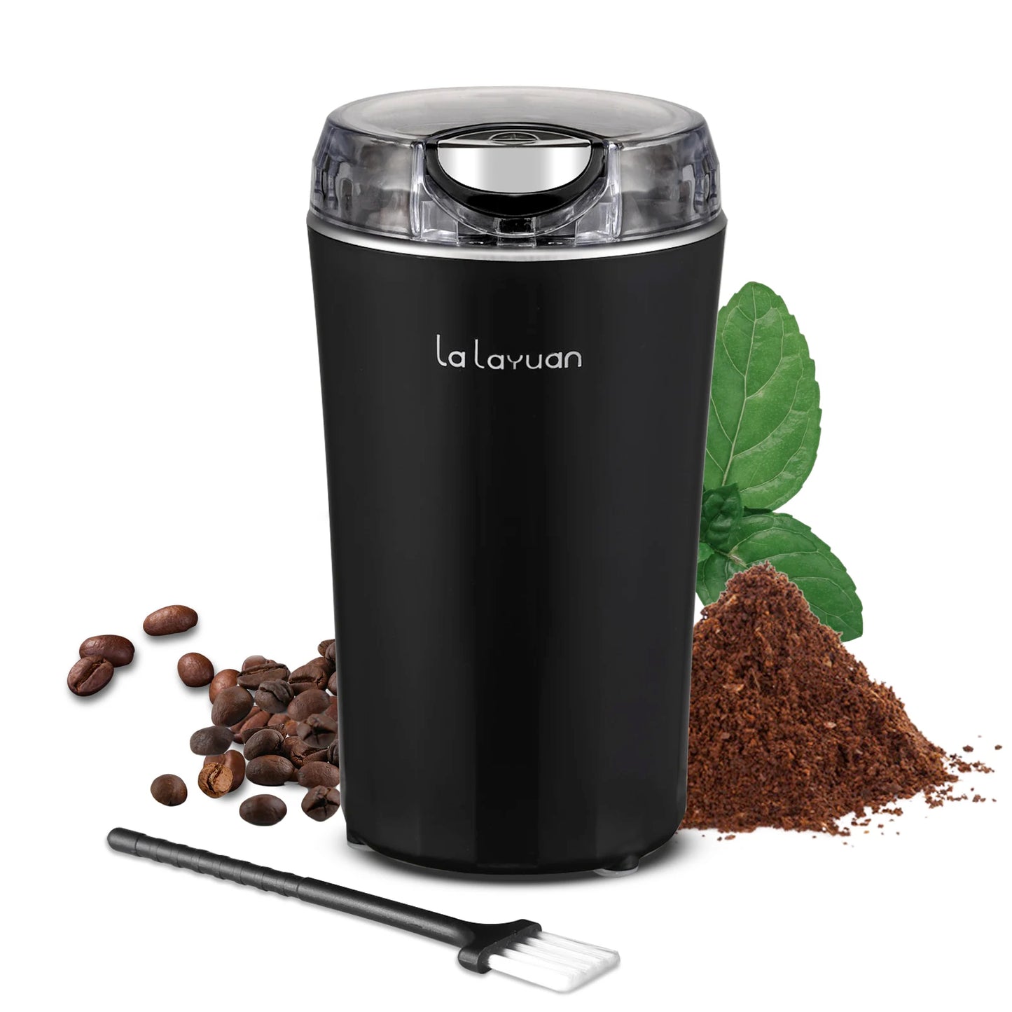 Coffee Bean Grinder Electric, Food Processor, Food Mixer, 200W Powerful Spice Grinder Electric, 12 Cups/2.7oz,Black