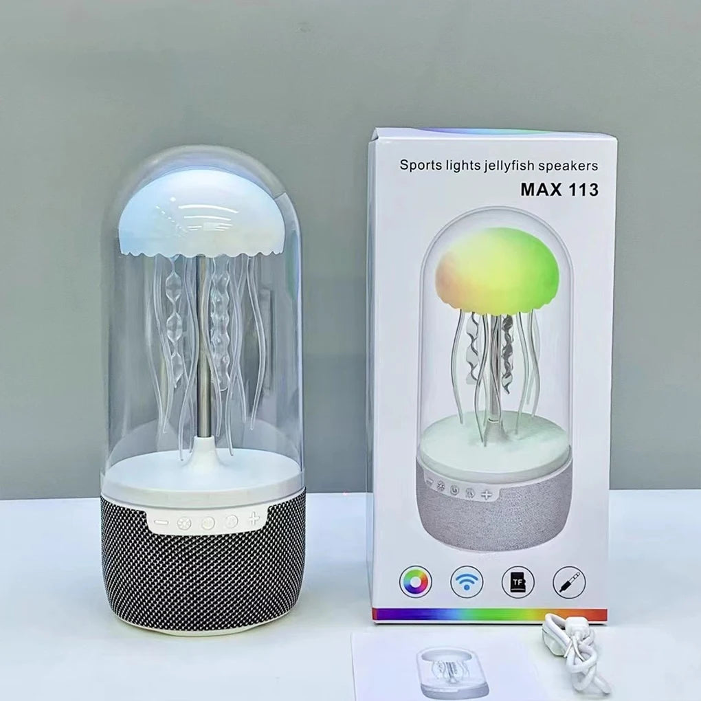 Creative Colorful Jellyfish Lamp Bluetooth Speaker 3D Surround HiFi Stereo 1800mAh Sports Jellyfish Speaker for Home Office