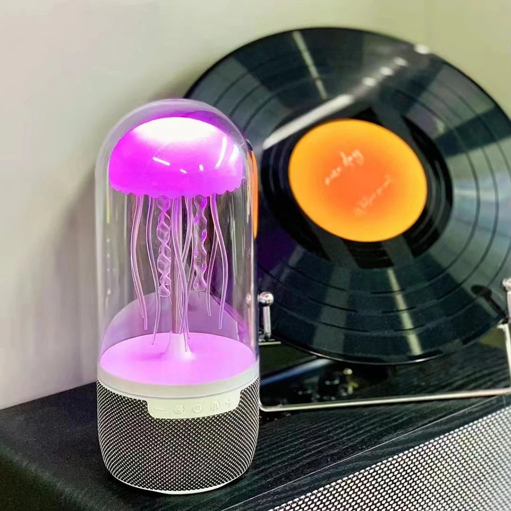 Creative Colorful Jellyfish Lamp Bluetooth Speaker 3D Surround HiFi Stereo 1800mAh Sports Jellyfish Speaker for Home Office